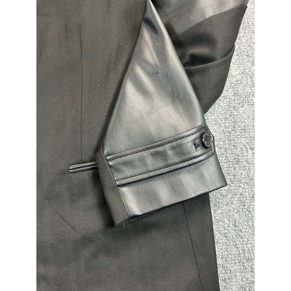 International Concepts Women's XL Black Faux Leather Career Blazer Office Jacket - Picture 6 of 9
